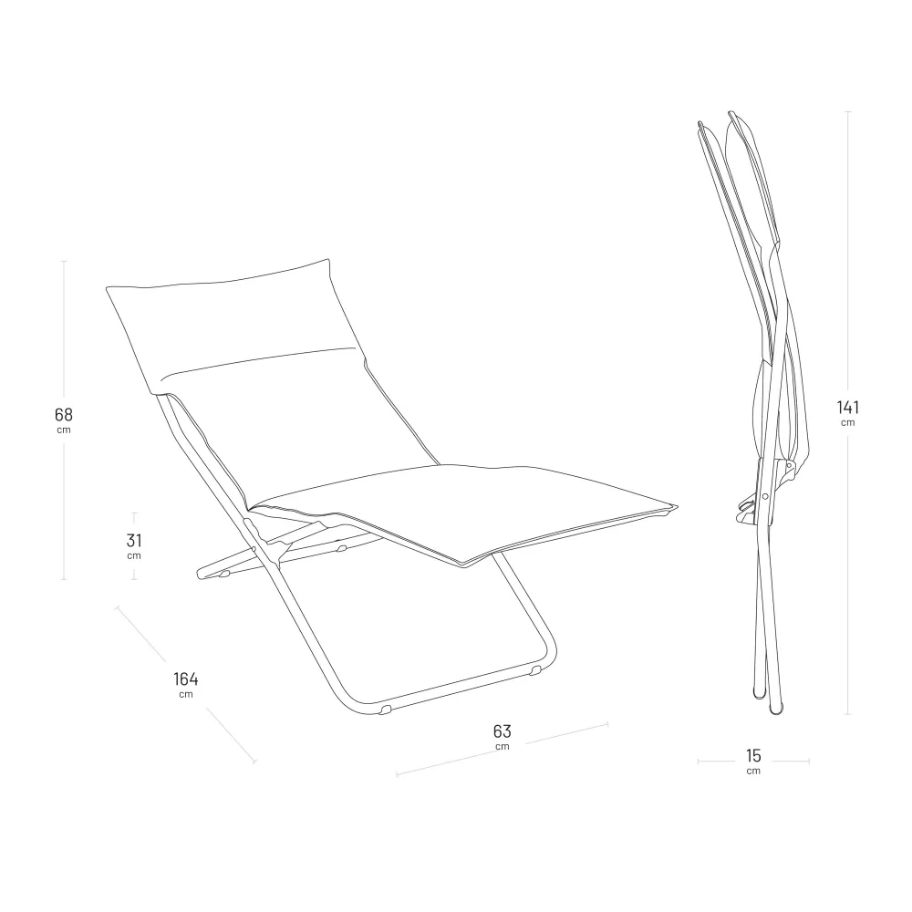 Leżanka Lafuma Transalounge Niksen Creme LFM5397-A004 Wymiary_Transalounge_NIKSEN_Lafuma