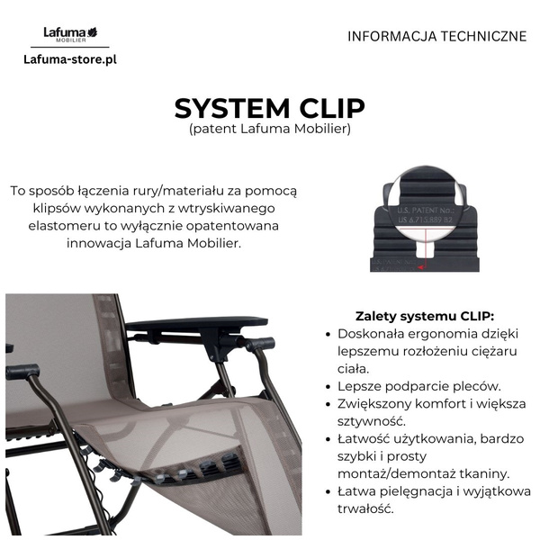 Leżak Lafuma FUTURA Aircomfort® Acier LFM3120-6135 ostatnia 1szt.