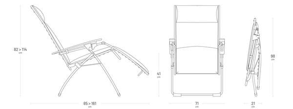 Leżak Lafuma EVOLUTION Bayanne Recliner Sunbrella Granite LFM5032-9540
