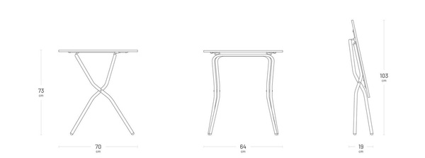 Stół ogrodowy Lafuma BALCONY II Titane 70x64 cm LFM5168_7782