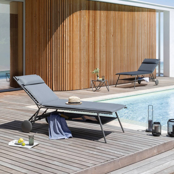 Leżak MIAMI II High BeComfort® Dark Grey LFM5174-8902